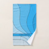 青い波状曲線の名前 ハンドタオル (ハンドタオル)