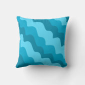 青い波状海波のグラデーション クッション (裏面)