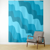 青い波状海波のグラデーション タペストリー (インサイチュ)