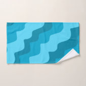 青い波状海波のグラデーション バスタオルセット (ハンドタオル)