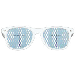 青い波紋のある十字宗教 レトロサングラス