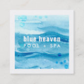 青い波紋 |プール気にまたはスイム スクエア名刺 (正面)