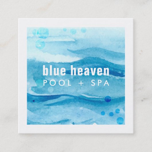 青い波紋 |プール気にまたはスイム スクエア名刺 (正面)