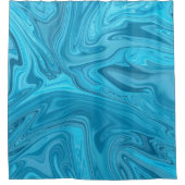 青い波絵画の |最高の絵画抽象芸術 シャワーカーテン (正面)