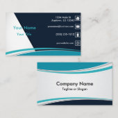 青い波線 名刺 (正面/裏面)