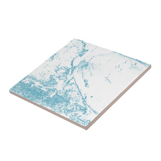 青い波 タイル (側面)