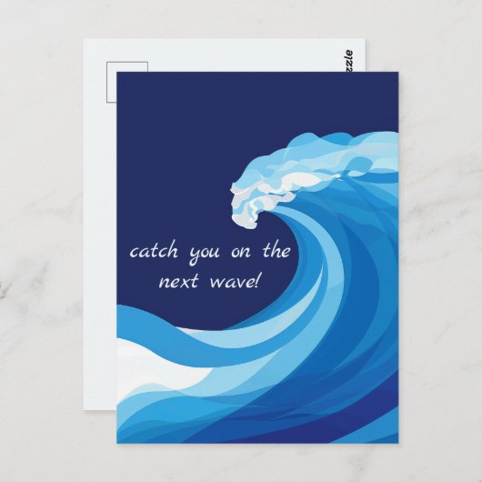 青い波 ポストカード (正面/裏面)
