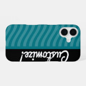 青い波 iPhone 16ケース (裏面横)