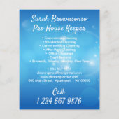 青い洗濯機の清掃員メイドハウスクリーン チラシ (裏面)