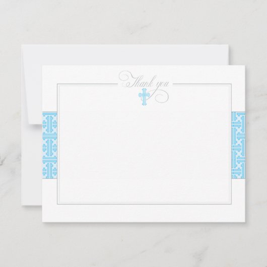 青い洗礼のお礼カード ノートカード (正面)