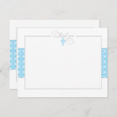 青い洗礼のお礼カード ノートカード (正面/裏面)