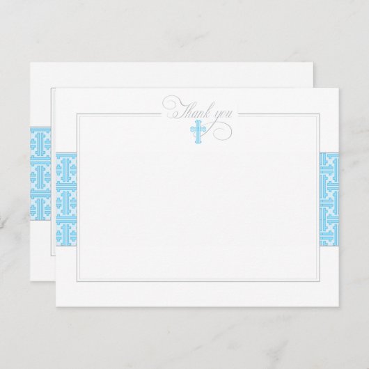 青い洗礼のお礼カード ノートカード (正面/裏面)