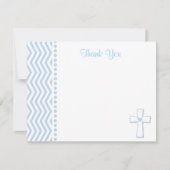 青い洗礼の平たい箱はノート感謝していしています ノートカード (正面)