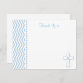 青い洗礼の平たい箱はノート感謝していしています ノートカード (正面/裏面)