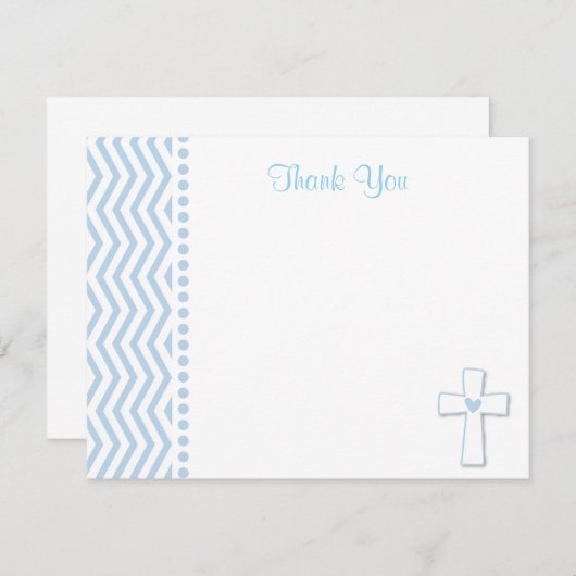 青い洗礼の平たい箱はノート感謝していしています ノートカード (正面/裏面)