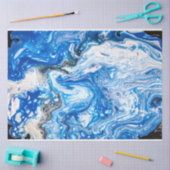 青い流し込み絵を描抽象芸術デカップバックグラウンド 薄葉紙 (クラフト)