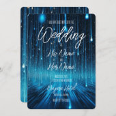 青い流星のシャワー風景 招待状 (正面/裏面)