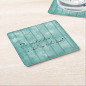 青い流木のビーチのコースター スクエアペーパーコースター (アングル)