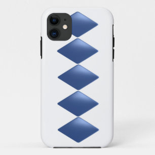 青い浮遊ダイヤモンド柄 iPhone 11 ケース