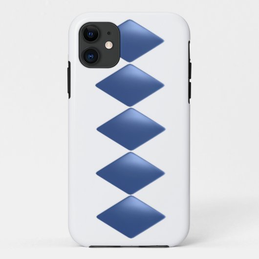 青い浮遊ダイヤモンド柄 Case-Mate iPhoneケース (裏面)
