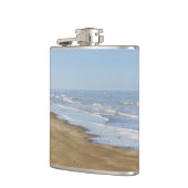 青い海および海岸の写真 フラスク (左)