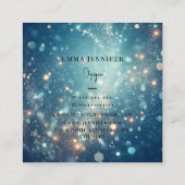 青い海かすかな優しいグリッター背景 スクエア名刺 (裏面)