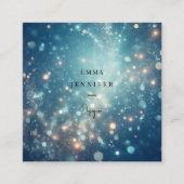 青い海かすかな優しいグリッター背景 スクエア名刺 (正面)