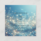 青い海かすかな優しいグリッター背景 スクエア名刺 (裏面)