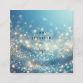 青い海かすかな優しいグリッター背景 スクエア名刺 (正面)