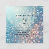 青い海かすかな優しいグリッター背景 スクエア名刺 (裏面)