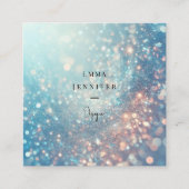 青い海かすかな優しいグリッター背景 スクエア名刺 (正面)