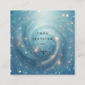 青い海かすかな優しいグリッター背景 スクエア名刺 (正面)