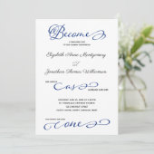 青い海で一つになるビーチウェディング招待状 招待状 (スタンド正面)