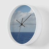 青い海とふわふわ雲の壁時計 壁時計 (傾斜)
