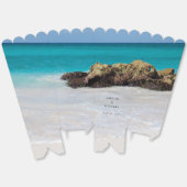 青い海と白い砂浜のフォトウェディング フェイバーボックス (見開き)