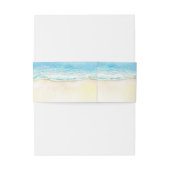 青い海と砂の水の色の宛先の結婚式 招待状ベリーバンド (裏面例)