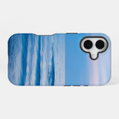 青い海と空のビーチ iPhone 16ケース (裏面横)