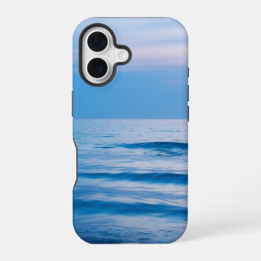 青い海と空のビーチ iPhone 16ケース (裏面)