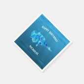 青い海と鯨 スタンダードカクテルナプキン (角)