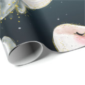 青い海にかわいい水色のクジラ ラッピングペーパー (ロールコーナー)