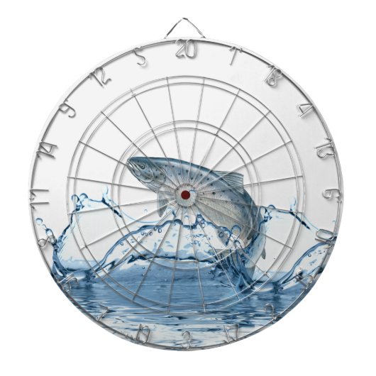 青い海に浮かぶ大きな魚 ダーツボード (正面)