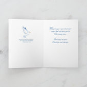 青い海に浮かぶ甥の洗礼 カード (内部)