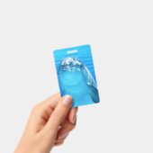 青い海のかわいいイルカの海生動物 バッジ (手持ち)