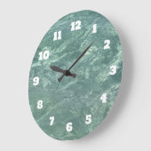 青い海のアブストラクトビーチ沿い コースト ギフト デコレーション ラージ壁時計 (傾斜)