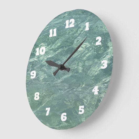 青い海のアブストラクトビーチ沿い コースト ギフト デコレーション ラージ壁時計 (傾斜)