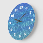 青い海のアブストラクトビーチ沿い コースト ナウチカル デコレーション ラージ壁時計 (傾斜)