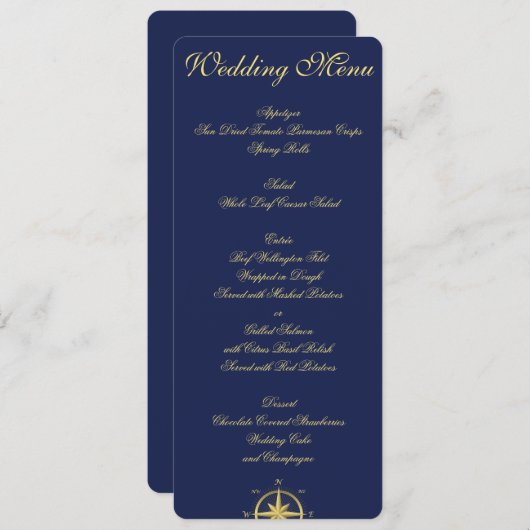 青い海のウェディングメニュー オーダーメイド招待状 メニュー (正面/裏面)