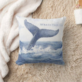 青い海のクジラの尾 クッション (ブランケット)