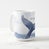 青い海のクジラの尾 コーヒーマグカップ (正面左)