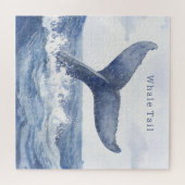 青い海のクジラの尾 ジグソーパズル (横)